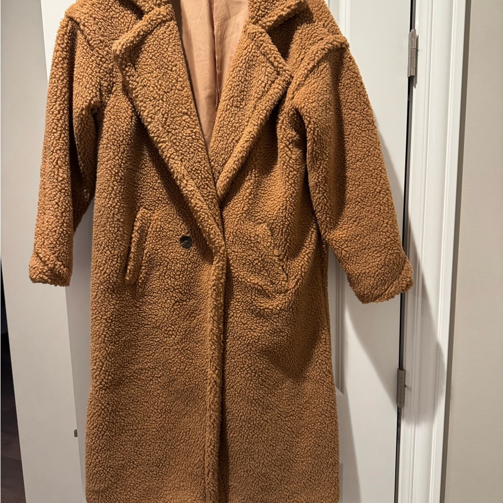 Women's Camel Teddy Coat